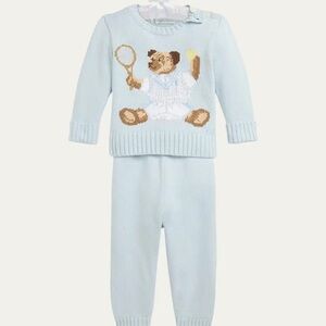 Ralph Lauren Childrenswear Boy's Tennis Bear Sweater and Pants Set
